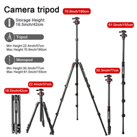 Trépied Monopode Professionnel ZOMEI Q173 en Alliage d'Aluminium avec Rotule, Support pour Appareil Photo Reflex Numérique et Projecteur, Photographie