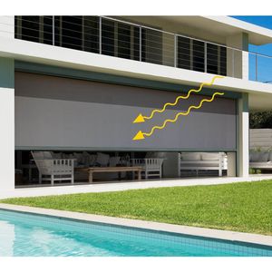 Écran motorisé pour piscine <span class=keywords><strong>Guide</strong></span> de piste Zip intérieur et extérieur Stores roulants motorisés pour patio <span class=keywords><strong>avec</strong></span> résistant aux intempéries - Product Image 1
