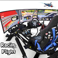 Simulador de Carreras con Asientos de Movimiento 3DOF-6DOF 4D 5D Educativo para Interiores y Exteriores, Juegos de Entretenimiento, Asiento de Carreras con 3 Pantallas