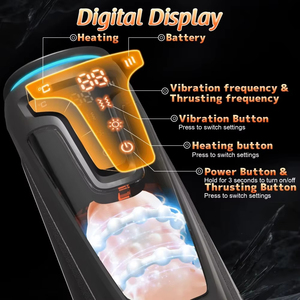 Masturbatore Telescopico per Adulti con Doppia Velocità e Riscaldamento, Simulatore di Vagina con Display Digitale, Giocattolo Sessuale per Uomini - Product Image 4