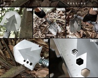 Haute qualité Offre Spéciale multi-fonctionnel Camping en plein air escalade tactique Portable pliant survie pelle voiture pelle d'urgence