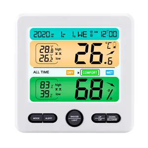 Muur Digitale Draadloze Hygrometer Weerstation Forecast Indoor Outdoor Thermometer