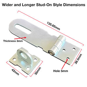 Verdickter verzinkter geschweißter Haken für Hochleistungs-Eisen box Großer Werkzeug kasten 3,0-Zoll-Türschlosshaken - Product Image 2