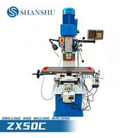 Machine de perçage et de fraisage verticale ZX50C avec cône de broche MT4 et table de travail rigide pour le perçage, le fraisage et le taraudage de pièces métalliques, neuve