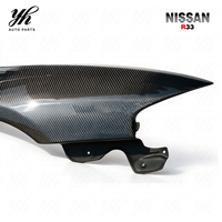 Accessoires automobiles, marque YH, kit carrosserie en fibre de carbone CF pour Skyline R33 GTR 1995-1998, style BN, aile avant noire brillante