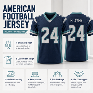 Livraison directe, personnalisation à guichet unique, maillot de football américain en mesh, entraînement léger, maillot de football américain pour l'échauffement - Product Image 4