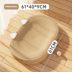 Grand <span class=keywords><strong>lit</strong></span> grattoir pour chat en sisal, forme ovale, canapé-<span class=keywords><strong>lit</strong></span> pour chat, nid respirant et rafraîchissant avec balle jouet pour chats d'intérieur - Product Image 2