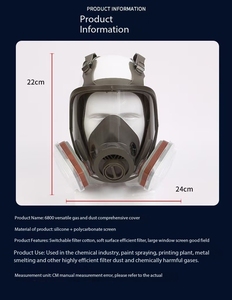 Venta caliente reutilizable 6800 Kn95 máscara de respirador de silicona de cara completa Antigas con filtros dobles - Product Image 5