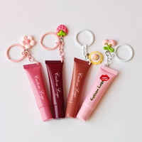 Tube à presser vide de haute qualité, joli tube à gloss à lèvres, conteneur mignon avec porte-clés, huile à lèvres, gloss à lèvres brillant, emballage cosmétique