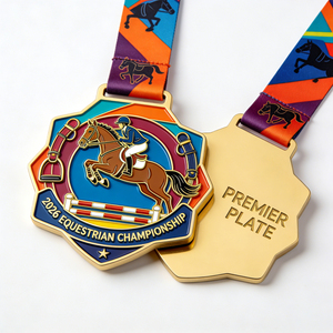 Factory Custom Logo Souvenir Running Sports Metal Zinc Alloy Athletics Run Marathon Award Tennis Tournament Medals with <b>Ribbon</b> - Product Image 2