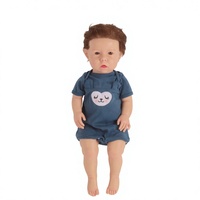 Poupée Reborn réaliste en silicone de 12 pouces, faite à la main, nouveau-né réaliste avec salopette à motif d'ours, cadeau pour filles et collectionneurs