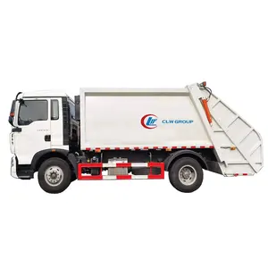 Cnthc中型卡车howo 8至12 cbm手动和自动控制真正装载垃圾压实机卡车