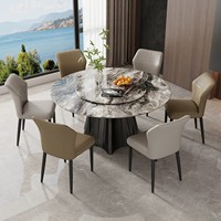 Ensemble de salle à manger moderne pour 4/6/8/10 personnes, chaises de salle à manger avec revêtement en cuir et structure en métal, pour hôtel, cuisine, café et banquet