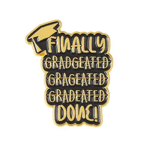 Custom Metal Graduate Gift Student Brooch Lapel Pin Badge Soft Enamel School Graduation Pin