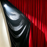 Rideau de fond occultant élégant en velours doré rouge bordeaux pour mariages et décors de scène, tailles et couleurs personnalisées disponibles