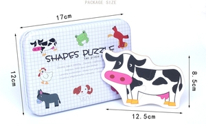 Puzzles créatifs pour enfants en bas âge, reconnaissance des couleurs, formes d'animaux, puzzle en 2 pièces pour enfants - Product Image 6