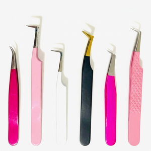 Pinzas Profesionales Bellus International de 45 y 90 Grados para Extensión de Pestañas y Cejas, Acero Inoxidable, Punta de Precisión Suave - Product Image 1