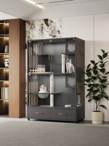 Neues Modernes Massivholz Umweltfreundliches Multifunktionales Wasserdichtes Luxuriöses Indoor Großraumiges Haustierhaus Katzenvilla - Product Image 4