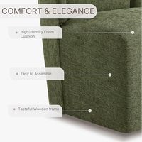 Fauteuil de loisirs moderne sans accoudoirs à dossier haut, structure en bois massif, revêtement en tissu, inclinable, vert, pour lecture, salle à manger, chambre, salon, 1 boîte