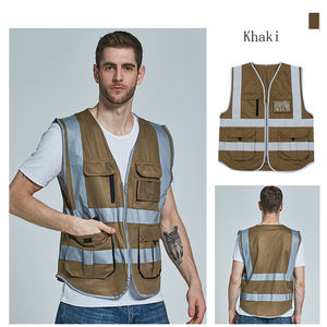 ZUJA بالجملة متعددة الوظائف البني جيوب متعددة عالية فيس عاكس سترة سلامة العمال - Product Image 5