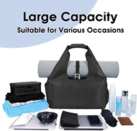 Sac de sport pour femme, compartiment à chaussures, poche étanche, support de tapis réglable, 11 poches, léger 0,54 kg, 43x28x19 cm pour les voyages