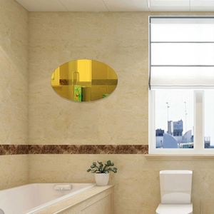 High Quality Acrylic Oval Customizable Fall Resistant Removable Bathroom Living Room Wardrobe Bedroom Acrylic <b>Mirror</b> Sticker - Product Image 4