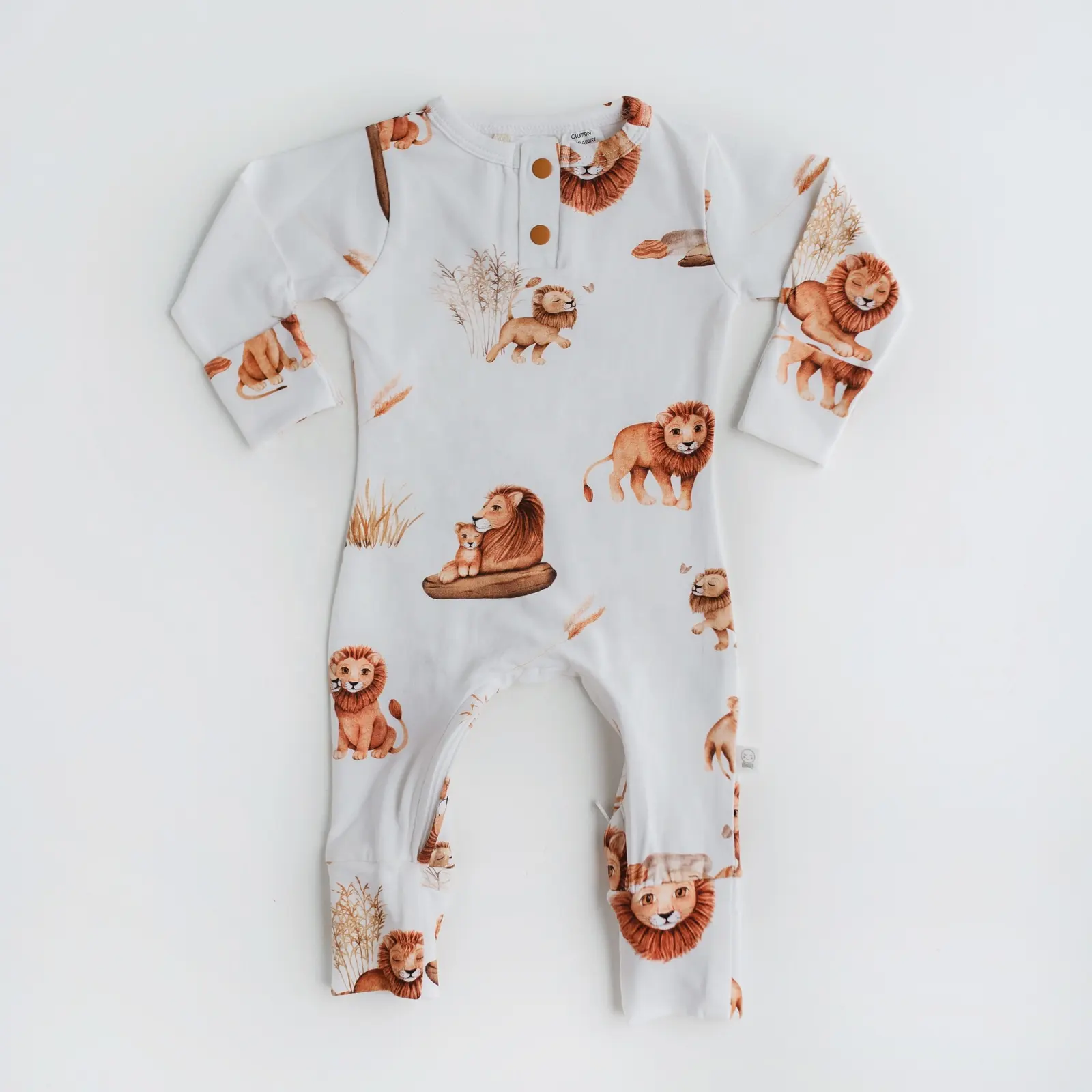 Newly Designed Long Sleeve Jumpsuit High Quality Baby Print Little Lion Jumpsuit New Born Knitted Rompers