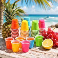 Grosir Massal 2oz Mini Gelas Plastik PS Sekali Pakai untuk Minuman, Gelas Tasting Keras dengan Logo Kustom untuk Penggunaan Rumah Tangga, Pesta, dan Bar