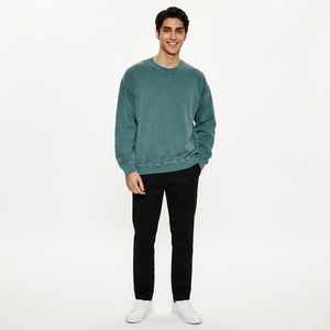 Sweat à capuche vintage personnalisé polaire français éponge pull vintage lavage à l'acide unisexe sweats à capuche à col rond - Product Image 1