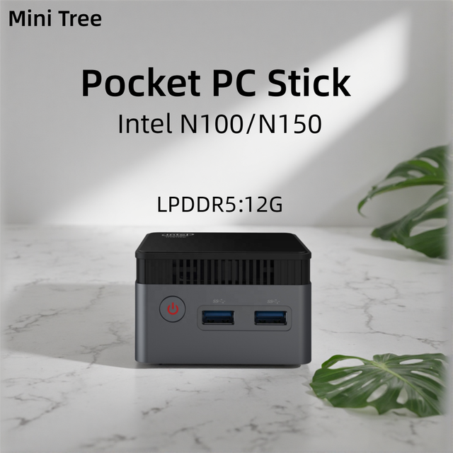 New M6S Intel N100 N150 DDR5 Mini PC 12G LPDDR5 256GB/512GB EMMC Windows 11 Pro Portable Gaming Computer 4K 60Hz