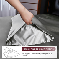 Ensemble de literie quatre pièces en satin soyeux uni moderne, tissu polyester, produits de literie pour chambre à coucher, fournisseur en gros