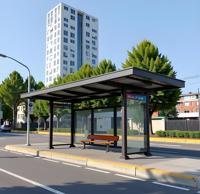 Abri d'attente pour bus de haute qualité avec éclairage LED extérieur, vente directe du fabricant.