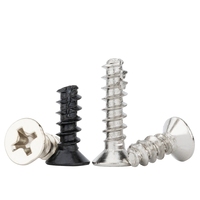 Vis autotaraudeuses en acier inoxydable 304 à filetage croisé micro M2 M2.3 M2.6 M3 M3.5 M4, queue de coupe, 3 mm, métrique, noir