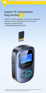 T68 2 In1 BT5.3オーディオレシーバートランスミッターワイヤレスステレオミュージックアダプターサポートTFカード<span class=keywords><strong>TV</strong></span>カー用LCDスクリーンで再生 - Product Image 5