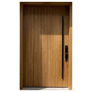 <span class=keywords><strong>Porte</strong></span> d'entrée Prima en aluminium et acier inoxydable avec transfert de grain de <span class=keywords><strong>bois</strong></span>, <span class=keywords><strong>imitation</strong></span> texture <span class=keywords><strong>bois</strong></span>, décorative pour façade de maison - Product Image 4