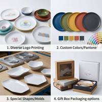 Service de vaisselle en mélamine écologique à motifs floraux colorés avec bol et assiette carrée, vaisselle durable de qualité alimentaire pour les fêtes et la maison