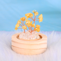 Lámpara LED de árbol de la suerte de cristal natural al por mayor para decoración del hogar con técnica de mosaico y tema de Mascota de impresión láser