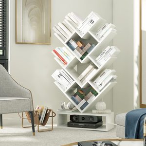 Simple <b>tree</b>-shaped bookshelf, floor-<b>standing</b> storage rack, bedroom bookshelf, living room storage rack, multi-layer creative - Product Image 1
