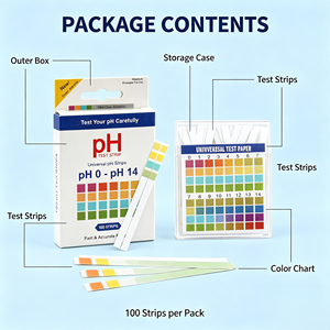 แผ่นทดสอบค่า pH อเนกประสงค์ 0-14, 100 แผ่น กระดาษทดสอบค่า pH ช่วงกว้าง สำหรับน้ำ ปัสสาวะ <span class=keywords><strong>น้ำลาย</strong></span> ดิน ตู้ปลา ของเหลว - Product Image 2
