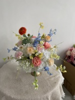 M-FB135 Centre de table coloré blanc et vert, boule de fleurs artificielles Cally Lily, décorations florales pour mariage, fournitures