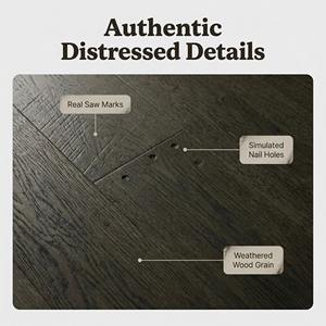 Planchers en bois d'ingénierie multicouche style récupéré, en <span class=keywords><strong>chêne</strong></span> blanc, avec traces de sciage et trous de clou pour usage extérieur et intérieur - Product Image 3