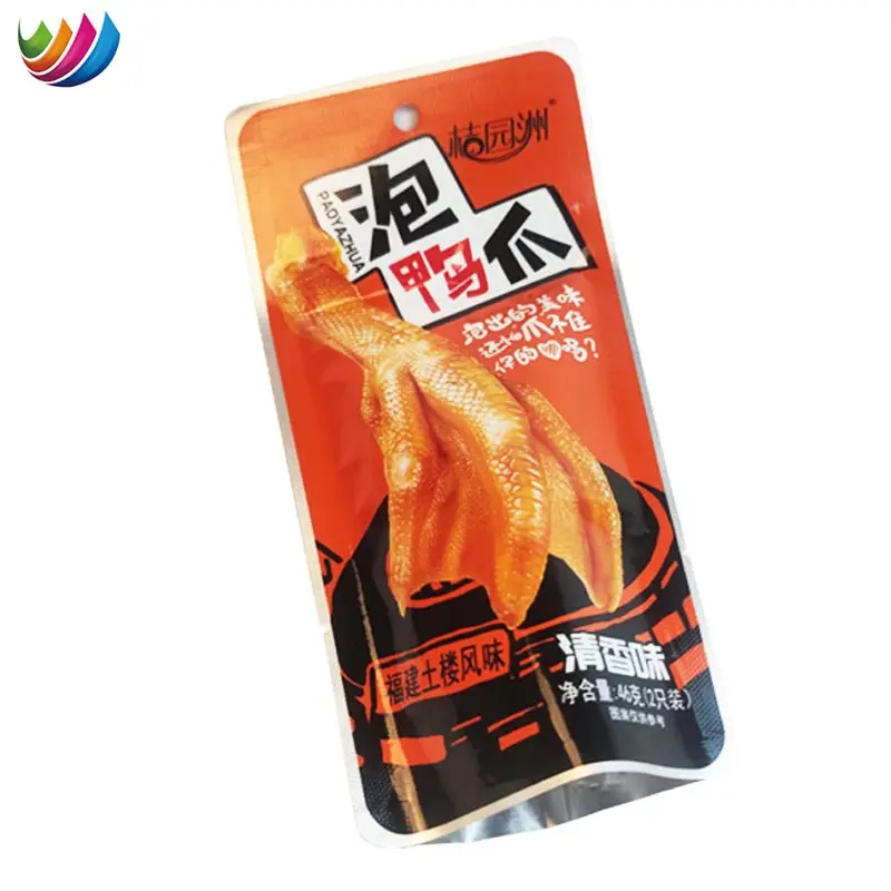 Customized logo laminated plastic sturdy and puncture-resistant chicken feet and duck feet bag food packaging