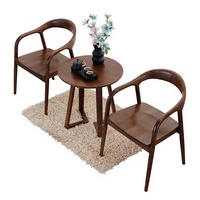 Chaise de salle à manger décontractée moderne nordique en bois massif avec accoudoirs et dossier pour balcon et salle à manger, mobilier de maison