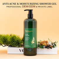 Gel de Ducha y Champú Blanqueador de Marca Privada OEM, Set para el Cuidado del Cabello para Mujeres, con Árbol de Té Orgánico, Anti-Picazón, para Piel Normal, 500 ml