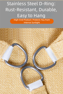 <span class=keywords><strong>Voile</strong></span> d'ombrage tissée en HDPE triangulaire, grande auvent de protection solaire pour cour, parasol extérieur, auvent de camping - Product Image 5