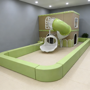 Equipo de Juegos Interior de Madera Natural Verde, Juego de Rol para Niños, Piscina de Pelotas Interactiva, Tobogán en Espiral, Juego Suave para Cafeterías, Centros Comerciales y Guarderías - Product Image 2