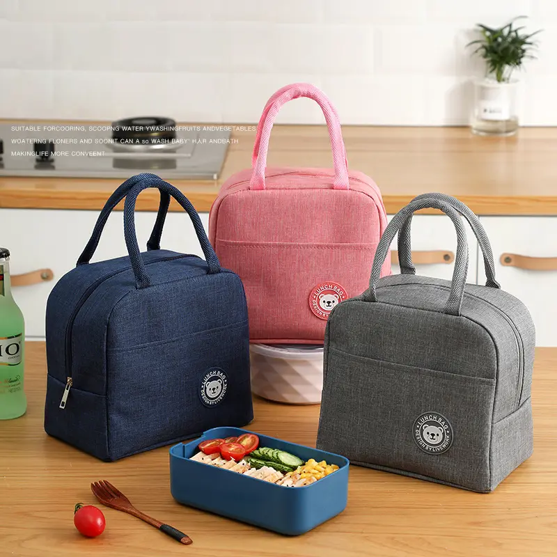 Borsa termica riutilizzabile impermeabile per la preparazione dei pasti borsa termica e termica per la scuola dell'ufficio all'aperto per bambini borsa per il pranzo con cerniera per adulti