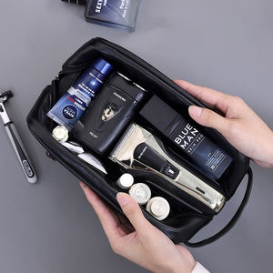 Trousse de toilette professionnelle pour <span class=keywords><strong>homme</strong></span> à double couche, essentiels pour les voyages d'affaires, <span class=keywords><strong>cuir</strong></span> PU de haute qualité, résistant à l'eau, organiseur de produits de toilette - Product Image 2