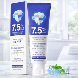 Dentifrice à l'hydroxyapatite nano 7,5% sans fluorure, blanchiment des dents, réparation de l'émail, dents sensibles, saveur menthe, 120g - Product Image 1