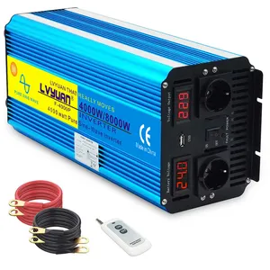 รถ RV อินเวอร์เตอร์ 12v 24 dc ถึง 220 ac 4000w 8000w 4kw dc to ac อินเวอร์เตอร์คลื่นไซน์บริสุทธิ์